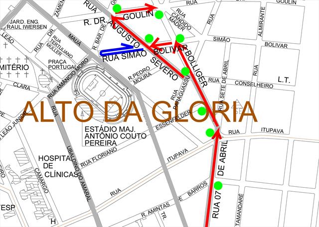 Quatro ruas do Alto da XV, próximas ao estádio Couto Pereira, vão ter mudança de sentido a partir desta terça-feira (14).
Divulgação:SETRAN