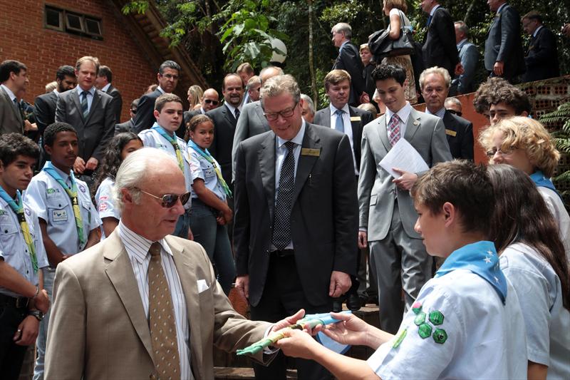 Prefeito Gustavo Fruet recebe o Rei Carlos XVI Gustavo da Suécia.
Foto: Jaelson Lucas/SMCS