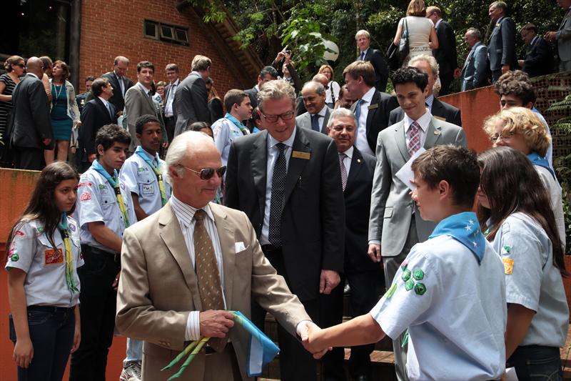 Prefeito Gustavo Fruet recebe o Rei Carlos XVI Gustavo da Suécia.
Foto: Jaelson Lucas/SMCS