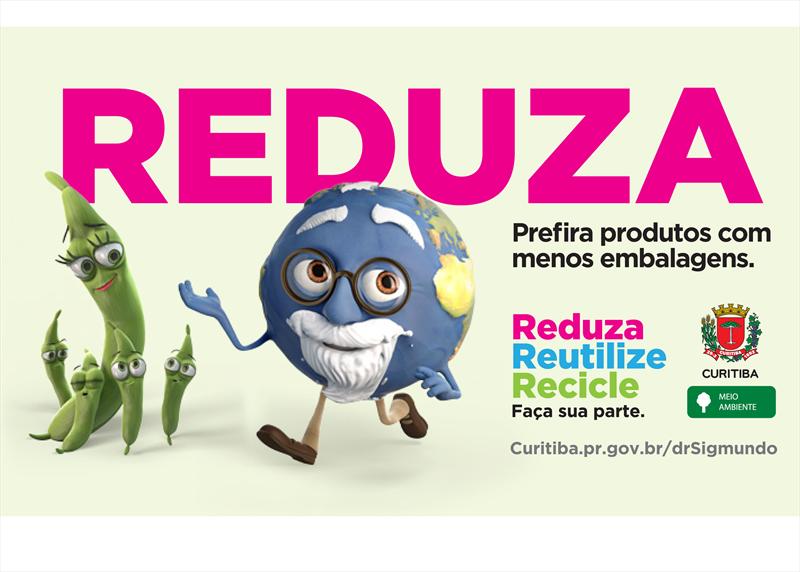 Redução é o principal objetivo da campanha sobre o lixo, lançada neste mês de abril pela Prefeitura de Curitiba.
Ilustração: Divulgação