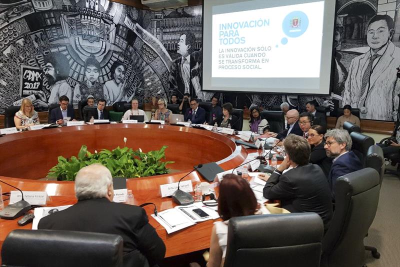 Em reunião de prefeitos da World Design Organisation (WDO) e da Rede de Cidades Criativas da Unesco, realizada nesta segunda-feira.
Cidade do México.23/04/2018
Foto:Divulgação/IPPUC
