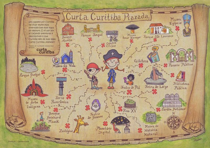Prefeitura lança o mapa turístico para crianças Curta Curitiba Piazada.