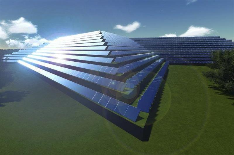 Concorrendo com 120 cidades, Curitiba tem projeto de energia limpa selecionado em Berlim.
 - Na imagem, projeto da Caximba Solar.
Ilustração: Divulgação