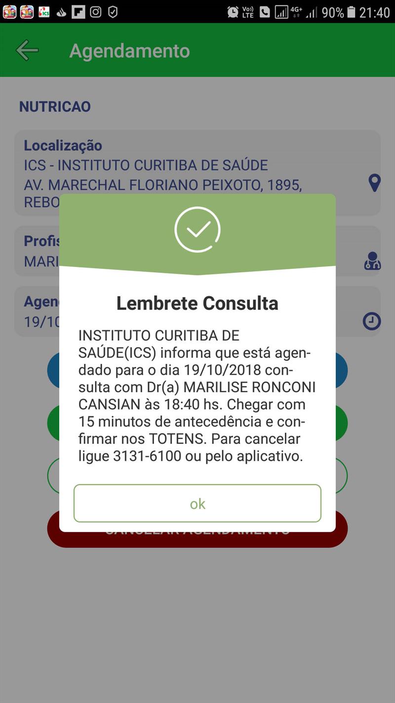 O Instituto Curitiba de Saúde (ICS) alerta os beneficiários do plano de saúde para que comuniquem quando não puderem comparecer às consultas no Centro de Saúde agendadas por telefone ou pelo aplicativo do ICS.