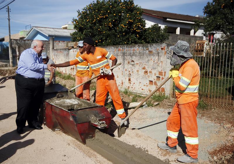 Prefeito Rafel Greca, vistoria as obras do Viaduto Pompéia, e da rua Francisco Xavier de Oliveira, no Tatuquara. Curitiba, 13/06/2019. Foto: Lucilia Guimarães/SMCS