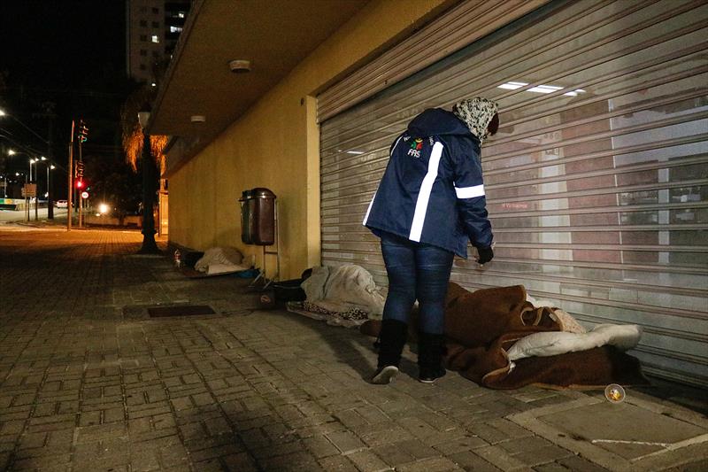 FAS reforÃ§a resgate de pessoas em situaÃ§Ã£o de rua por causa do frio intenso
. Curitiba,05/06/2019. Foto: Ricardo MarajÃ³/FAS