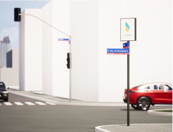 Placas de rua terão estrutura para tecnologia.