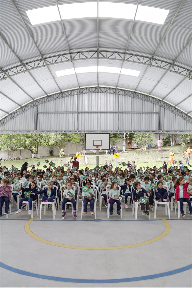 Inauguração da quadra coberta da Escola Municipal Sônia Maria Coimbra Kenski, em Santa Felicidade. Curitiba, 01/11/2019. Foto: Pedro Ribas/SMCS