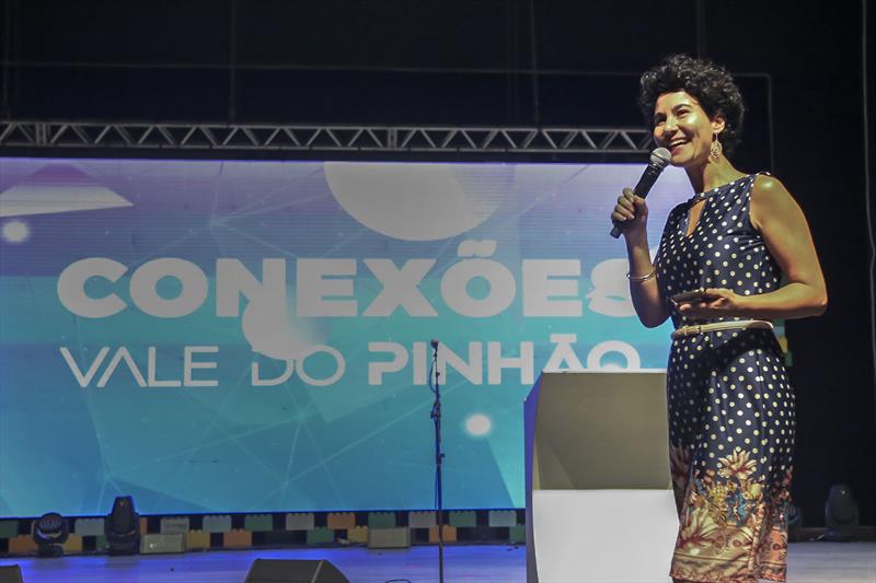 Presidente da Agência Curitiba, Cris Alessi, no evento Conexões Vale do Pinhão no Teatro Guaira.
Curitiba,05/12/2019.
Foto: Luiz Costa /SMCS.