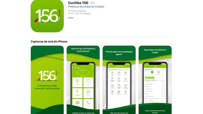 Aplicativo Curitiba 156 é o canal mais acessado para pedidos de informações e serviços. 