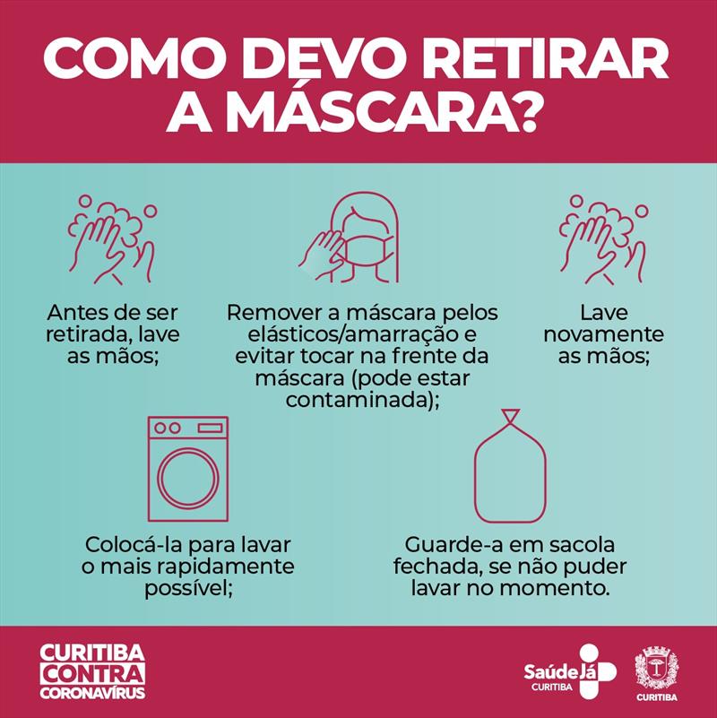 A Secretaria Municipal da Saúde de Curitiba (SMS) orienta que a população passe a usar máscaras caseiras, feitas em tecido (pano ou TNT), como mais uma medida de enfrentamento a pandemia do novo coronavírus.