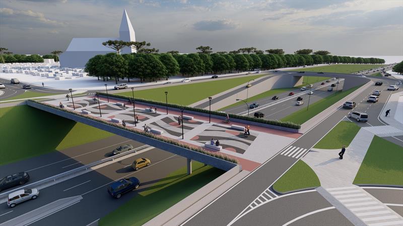 Garantidos recursos ao projeto do novo viaduto do Orleans.
Ilustração: IPPUC