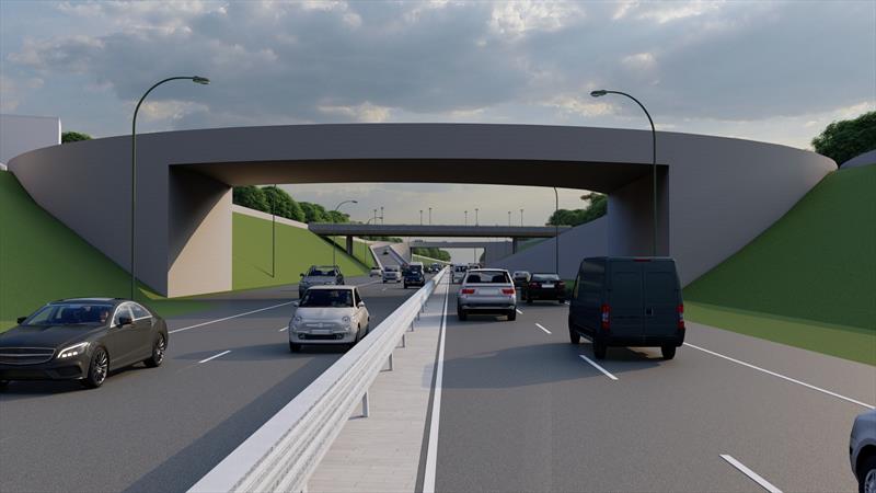 Garantidos recursos ao projeto do novo viaduto do Orleans.
Ilustração: IPPUC