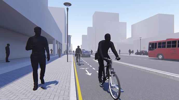 Ciclistas e motoristas terão via compartilhada na Rua Padre Anchieta.