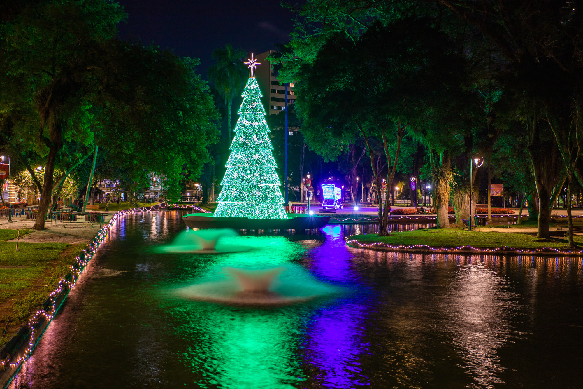 Parque Linear também recebe decoração natalina - Vero