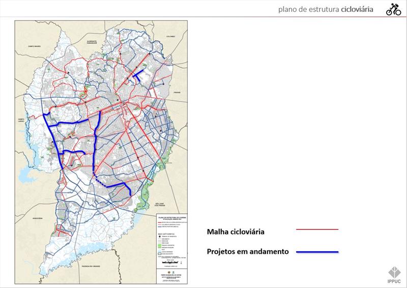 Plano Cicloviário avança 35 km com projetos de novas ligações.
Ilustração: IPPUC