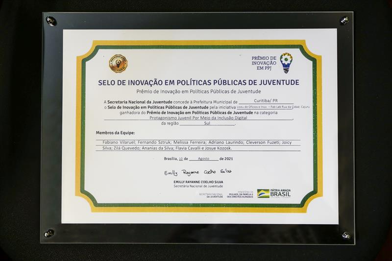 Prêmio de Inovação em Políticas Públicas de Juventude. Curitiba, 14/10/2021. Foto: Pedro Ribas/SMCS