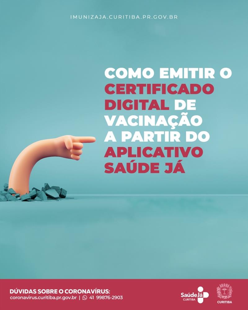 Certificado Digital de Vacinação Covid de Curitiba.