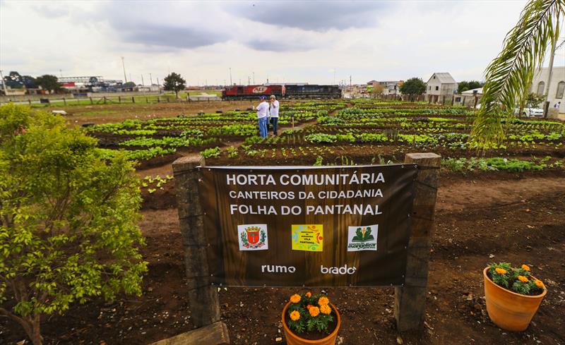 Horta urbana Folha do Pantanal, na Vila Pantanal, bairro Boqueirão . 
Foto: Daniel Castellano / SMCS