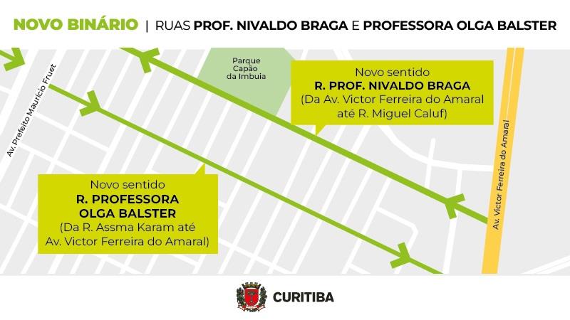 Edital abre concorrência para o binário das ruas Olga Balster e Nivaldo Braga.