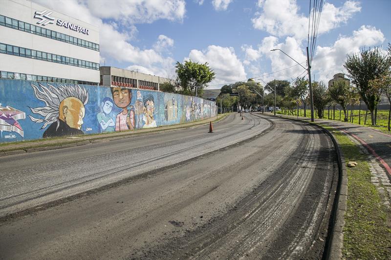 Obras de pavimentação da Av. Dr. Dario Lopes dos Santos. Curitiba, 22/09/2022. Foto: Pedro Ribas/SMCS