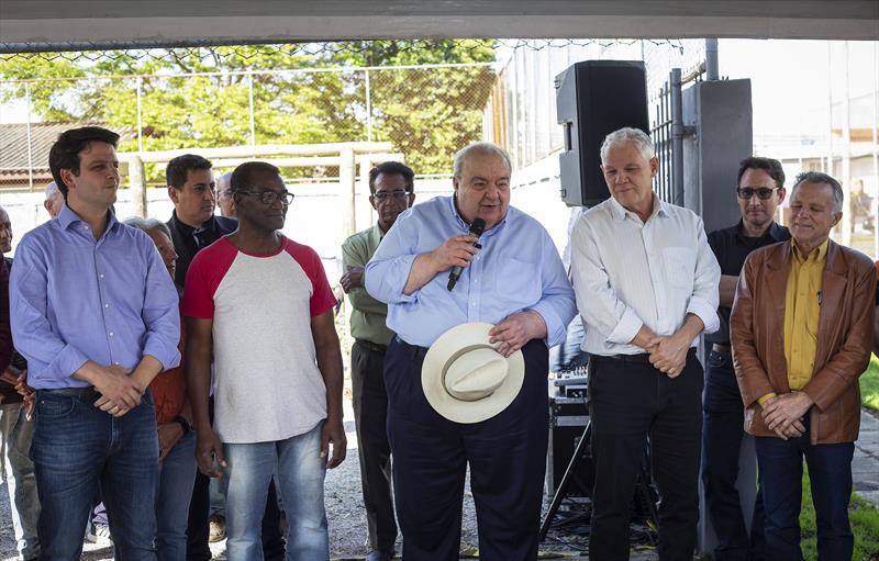 Prefeito Rafael Greca com o vice-prefeito Eduardo Pimentel inauguram Horta Coqueiros no Sitio Cercado. Curitiba, 22/009/2022. Foto: Ricardo Marajó/SMCS