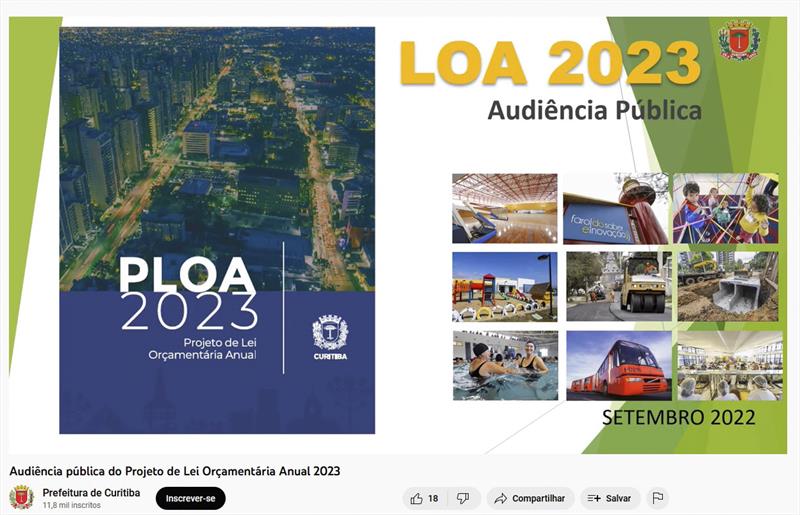 A Prefeitura prevê receitas e despesas brutas de R$ 11,5 bilhões para o município na Lei Orçamentária Anual (LOA) de 2023.