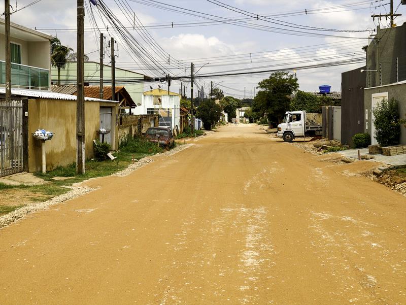 Obras de infraestrutura no Bolsão Tatuquara. 
Curitiba, 06/12/2022. 
Foto: Rafael Silva/Cohab