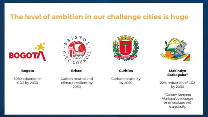 Participam do Climate Smart Cities Challenge juntamente com Curitiba, as cidades de Bogotá (Colômbia), Bristol (Reino Unido) e Makindye Ssabagabo (Uganda).
