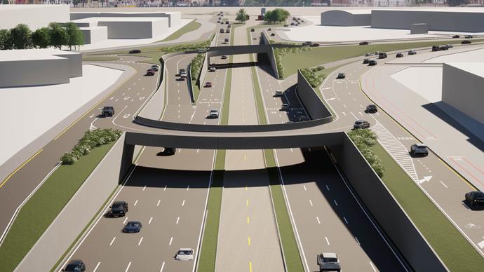 Uma vez concluídas, as obras do lote 4.1 da Linha Verde Norte, entre as estações Solar e Atuba, irão completar a estrutura do sexto eixo de transporte de Curitiba, promovendo a integração de norte a sul da cidade com inserção metropolitana.
Ilustração: IPPUC