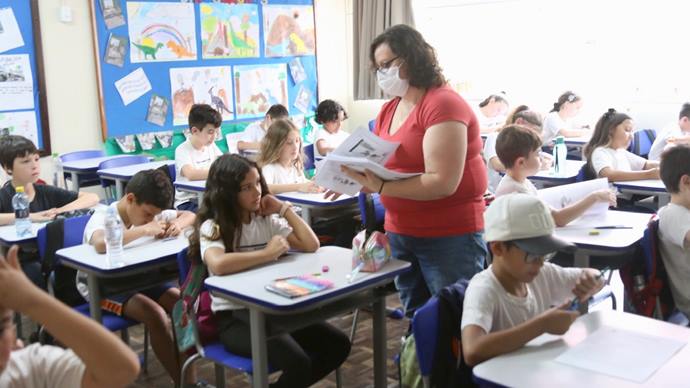 16,3 mil estudantes do 4º e 8º ano do Ensino Fundamental de escolas municipais participam da Prova Curitiba.
Curitiba, 21/11/2022.
Foto: Luiz Costa/SMCS