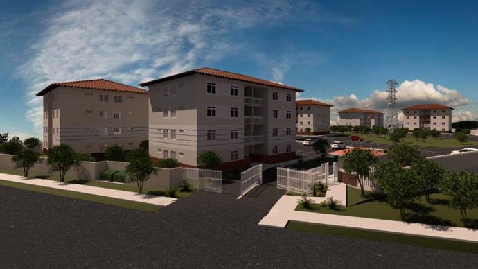 O Residencial Vitoritto, com 192 apartamentos de dois quartos, está em obras no bairro Campo do Santana.