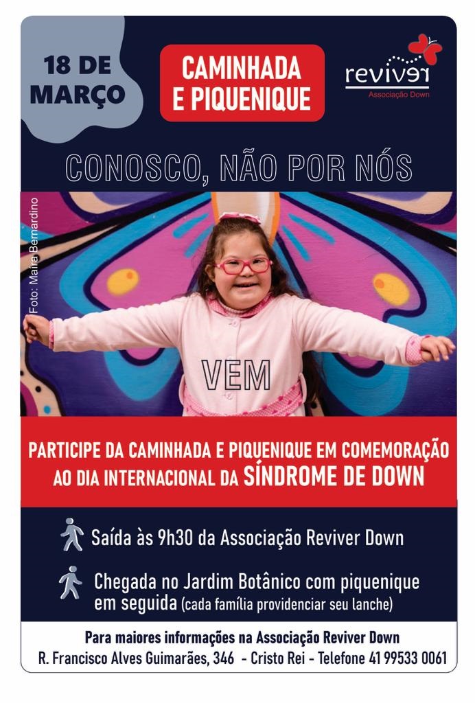 Caminhada e piqueniques vão marcar o Dia Internacional da Síndrome de Down em Curitiba.