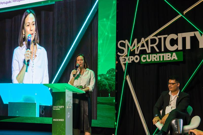 Encerramento Smart City Expo Curitiba 2023. Na imagem, Andrea Urdampilleta, Events director - Fira Barcelona Internacional.
Curitiba, 24/03/2023
Foto: Levy Ferreira/SMCS
