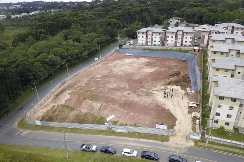 Início das obras do CMEI Conjunto Aroeira, no bairro Santa Cândida.
Curitiba, 28/03/2023.
Foto: José Fernando Ogura/SMCS.