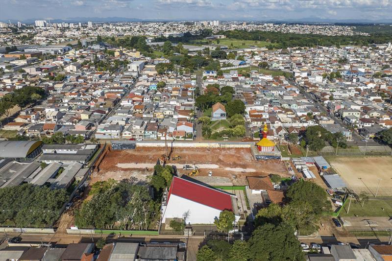 Vista das obras de construção da sede da nova Regional CIC na Vila Nossa Senhora da Luz dos Pinhais - Curitiba, 31/03/2023 - Foto Daniel Castellano / SMCS