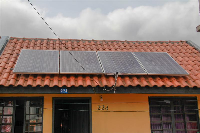 Energia fotovoltaicas instaladas nas residenciais do Moradias Faxinal.
Curitiba, 15/06/2022.
Foto: Rafael Silva