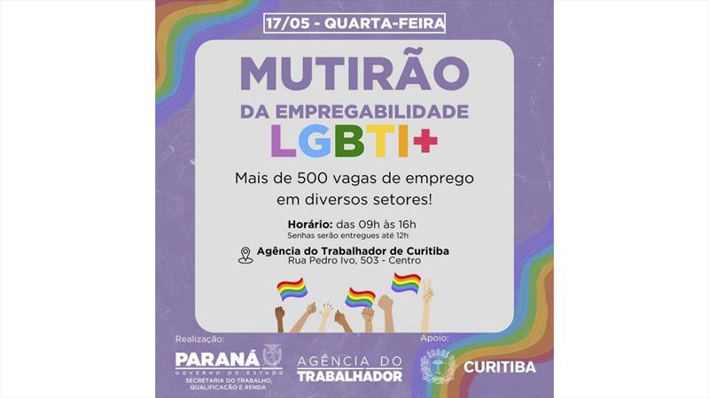 Mutirão da Empregabilidade vai oferecer 500 vagas para pessoas LGBTI+.