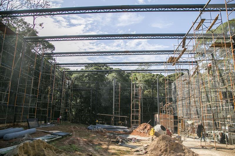Obras do novo recinto da Harpia, no Zoológico. Curitiba, 22/05/2023. Foto: Pedro Ribas/SMCS