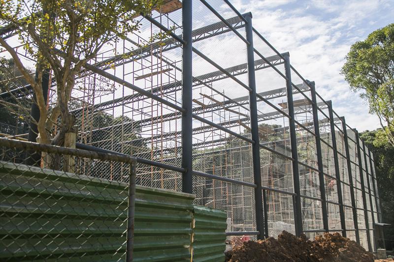 Obras do novo recinto da Harpia, no Zoológico. Curitiba, 22/05/2023. Foto: Pedro Ribas/SMCS