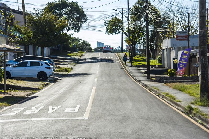 Obras Asfáltica no Campo Comprido. Na imagem, rua Pedro Koschla. 
Curitiba  23/05/2023
Foto: Levy Ferreira/SMCS
