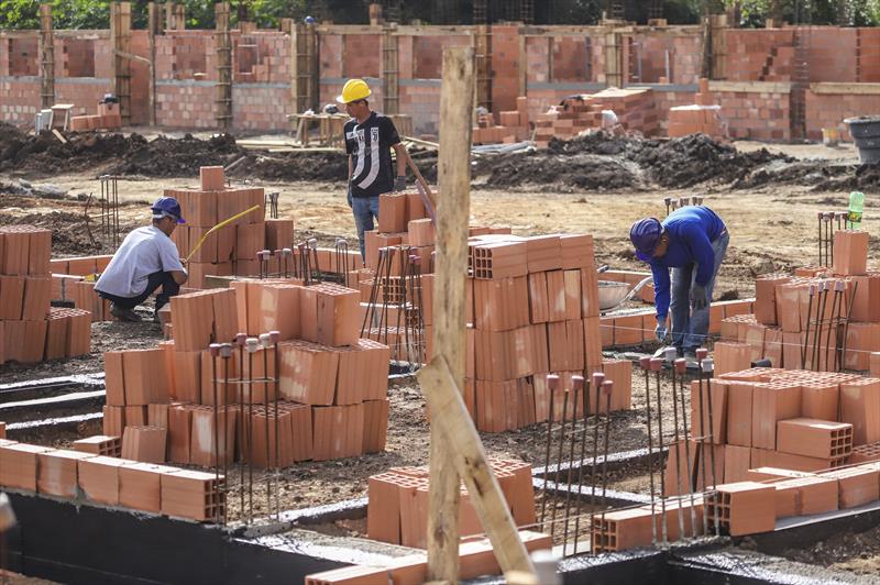 Obras das unidades habitacionais do Bairro Novo do Caximba.
Curitiba, 25/05/2023.
Foto: José Fernando Ogura/SMCS.