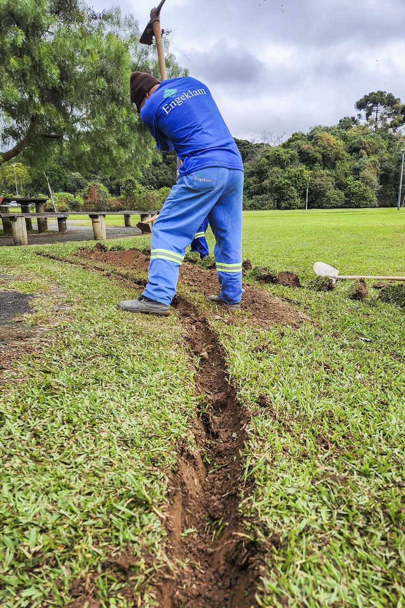 Obras para modernização da iluminação do Parque Barigui. Curitiba, 30/05/2023. Foto: Pedro Ribas/SMCS