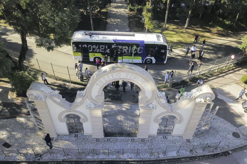Lançamento dos testes com ônibus elétricos da Marcopolo.
Curitiba, 28/06/2023.
Foto: José Fernando Ogura/SMCS.
