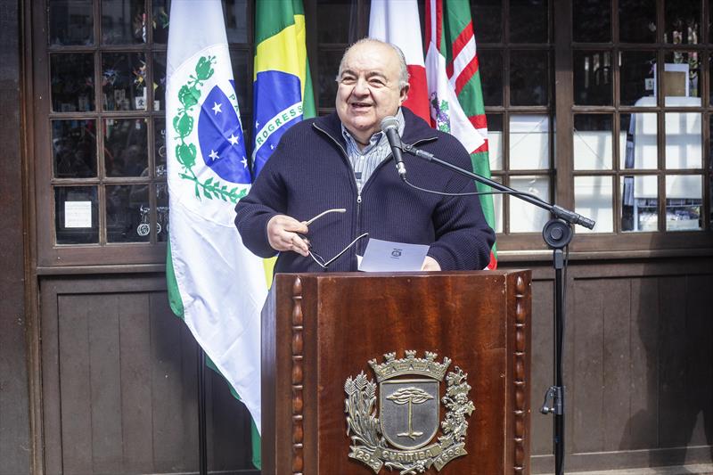 Prefeito Rafael Greca participa da cerimônia de comemoração dos 30 anos do memorial da Praça do Japão, em Curitiba. Curitiba, 15/07/2023. Foto: Ricardo Marajó/SMCS