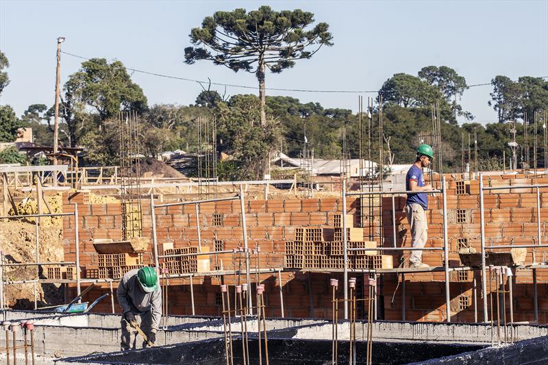 Obras das unidades habitacionais do Bairro Novo do Caximba. Curitiba, 01/08/2023. Foto: Ricardo Marajó/SMCS.
