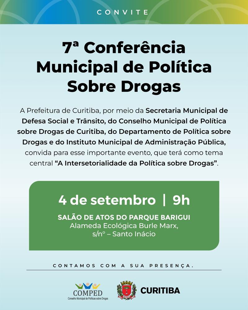 Abertas as inscrições para a Conferência Municipal de Políticas Sobre Drogas de Curitiba.