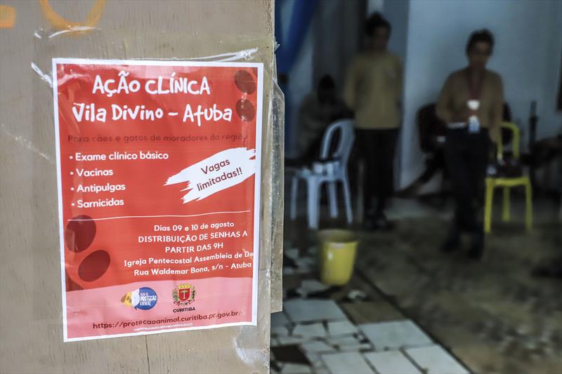 Rede de Proteção Animal promove ação clínica na Vila Divino, no Atuba.
Curitiba, 10/08/2023.
Foto: José Fernando Ogura/SMCS.