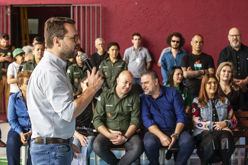 Prefeito em exercício, Marcelo Fachinello, acompanhado da secretária municipal de Educação, Maria Sílvia Bacila, da presidente da Fundação Cultural de Curitiba, Ana Cristina Castro, e demais autoridades, participa do Auto da Independência 2023 das regionais regionais Portão e Pinheirinho. Curitiba,05/09/2023. Foto: Ricardo Marajó/SMCS