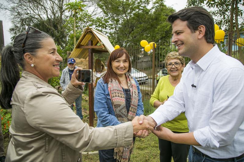 Prefeito em exercício Eduardo Pimentel, inaugura a Horta Comunitária do Jacu, número 150 do município, no bairro Bom Retiro. Curitiba, 29/09/2023. Foto: Pedro Ribas/SMCS